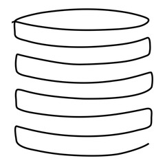 Coins stack continuous one line drawing. Business money symbol concept. Vector illustration isolated on white.