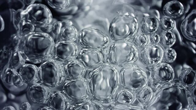 Super Slow Motion Macro Shot of Various Bubble Background at 1000fps.