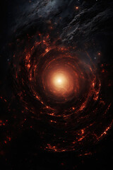 Surreal scifi concept. Black hole in the sky