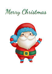 Christmas card with Santa on a white background.