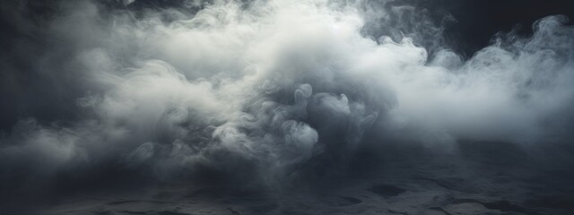 Smoke black ground fog cloud floor mist background steam dust dark white horror overlay. Ground...