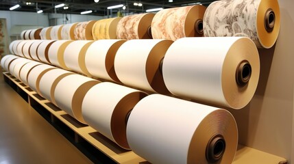 lengthy rolls of laminate - obrazy, fototapety, plakaty