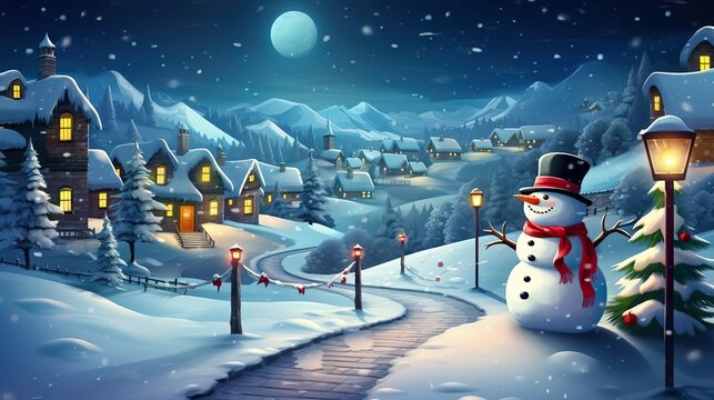 snoman hith snow in christmas