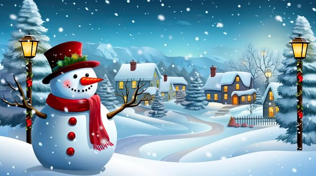 snoman hith snow in christmas