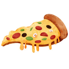 PNG photo slice of fresh pizza with pepperoni on transparent background 
