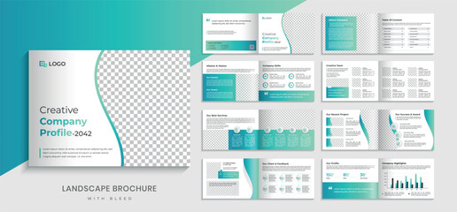 Creative corporate company profile landscape brochure minimalist template