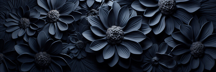 surreal black flowers