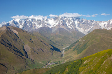 Fototapeta na wymiar Caucasus mountain range in Georgia. Mountain landscape