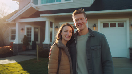 Couple bought a new house. Real estate market