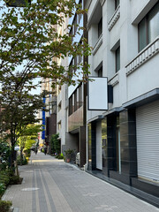 Placeholder for sleeve signage, Tokyo's central city streets