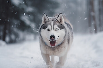 Siberian husky in the snow