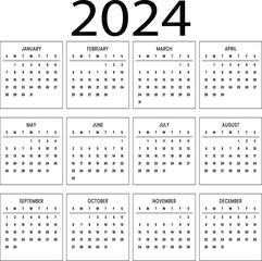 2024 calendar design . art in illustrator .
