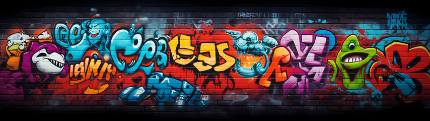A striking and urban canvas unfolds, with an ultra-wide background portraying a brick wall adorned...