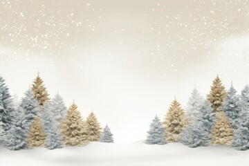 Contemporary minimalist Christmas backdrop. Serene winter landscape.