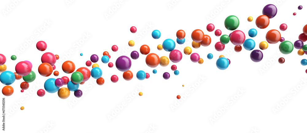 Aufkleber 3d rendering colorful round shape bubble ball collection, transparent background. generative ai