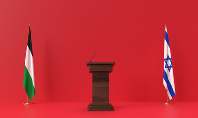 israel palestine flag podium stage stand arab war amry capital city conflict country international east asia middle crisis diplomacy jerusalem fight freedom gaza city government history islam military