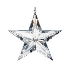 Obraz premium Hanging diamond star isolated on transparent background. Generative AI