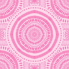 Abstract circle seamless mandala pattern for fabrics and linens and wrapping paper and fashion textiles