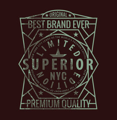 Fototapeta na wymiar Typographic vector illustration of new york city and fashion theme badge . t shirt graphics
