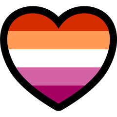 lesbian gay pride sunset flag heart love