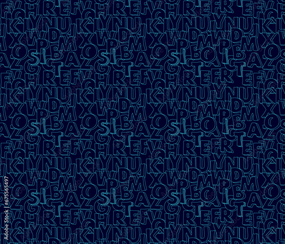 Fototapete mixed letters pattern