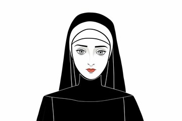 nuns, illustrations of monastic life in the church, religious painting