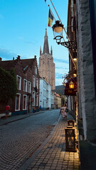 sunset in bruges