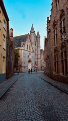 sunset in bruges