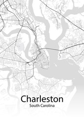 Naklejka premium Charleston South Carolina minimalist map