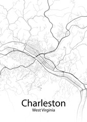 Charleston West Virginia minimalist map
