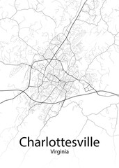 Charlottesville Virginia minimalist map