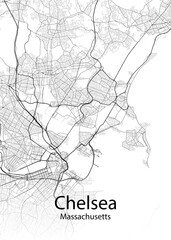 Chelsea Massachusetts minimalist map