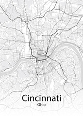 Cincinnati Ohio minimalist map