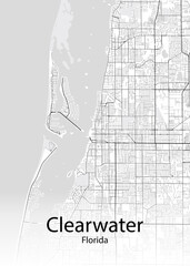 Clearwater Florida minimalist map