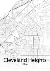 Cleveland Heights Ohio minimalist map