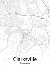 Clarksville Tennessee minimalist map