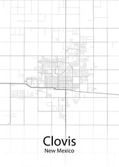 Clovis New Mexico minimalist map