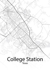 College Station Texas minimalist map