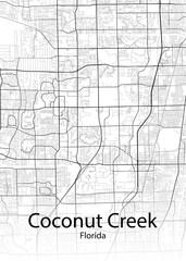 Fototapeta na wymiar Coconut Creek Florida minimalist map