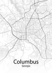 Columbus Georgia minimalist map
