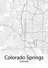 Fototapeta na wymiar Colorado Springs Colorado minimalist map