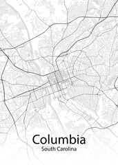 Fototapeta na wymiar Columbia South Carolina minimalist map