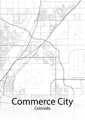 Commerce City Colorado minimalist map