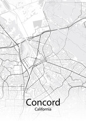 Fototapeta na wymiar Concord California minimalist map