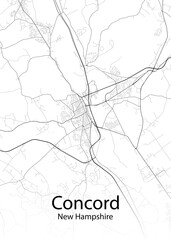 Concord New Hampshire minimalist map