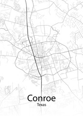 Conroe Texas minimalist map