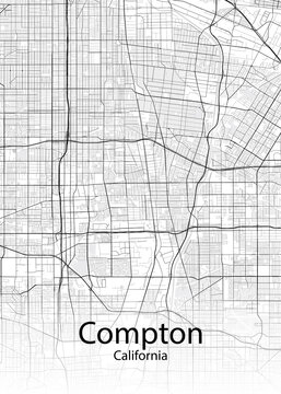 Compton California minimalist map