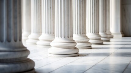Elegant marble columns. Architectural columns