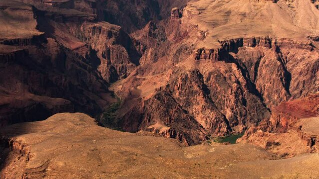 Grand Canyon Colorado River Phantom Ranch Telephoto Time Lapse Pan L Arizona USA