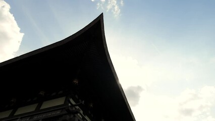 Traditional Elements Japanese style buildings on blue sky background. - Powered by Adobe